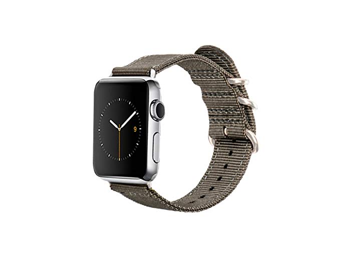 Premium Apple Watch Band: Gray Nylon for Stainless Steel 42mm Apple Watch