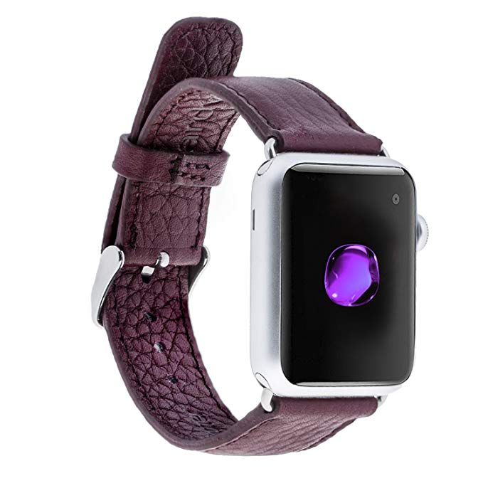 Hardiston Leather Band for Apple Watch | Floater Genuine Leather Replacement Strap for iWatch Series 3 / Series 2 / Series 1 / Edition/Sport 38mm (Burgundy)