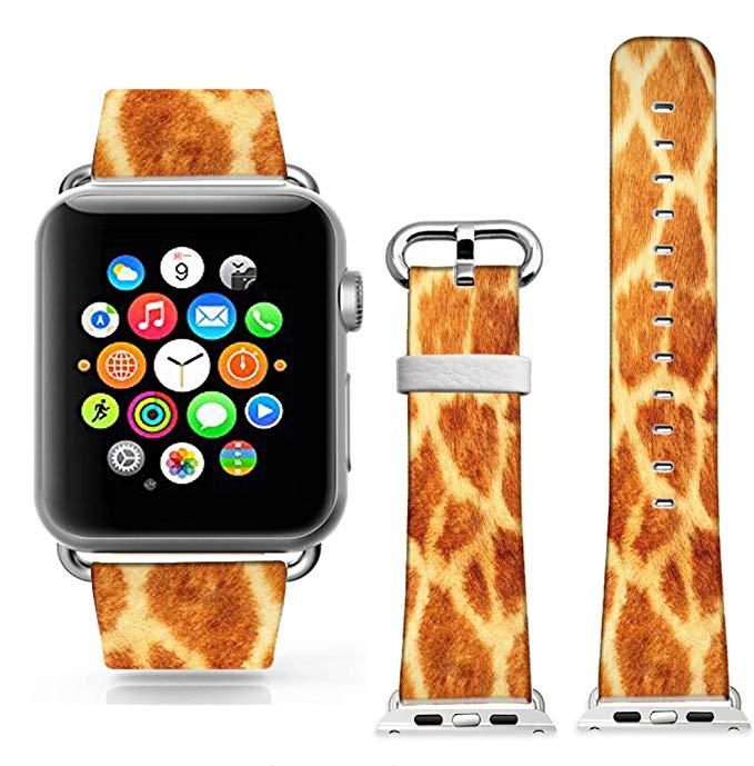 Apple Watch Band, Dseason(TM) 38mm iWatch Leather]Replacement Watch Strap Wrist Band with Metal Clasp for Apple Watch & Sport & Edition (38mm Leather - Giraffe skin pattern)