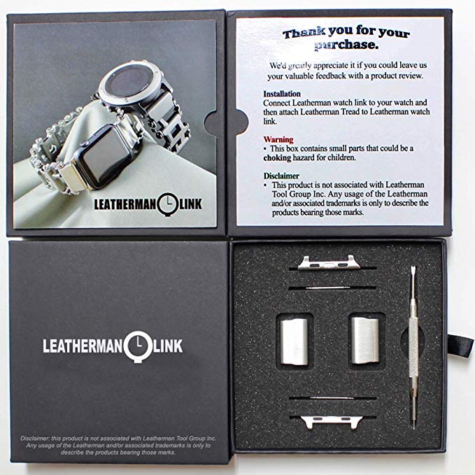 Leatherman Link- watch adapter compatible with LEATHERMAN TREAD - Stainless Steel (compatible with Apple watch 42mm, Stainless Steel, TREAD)